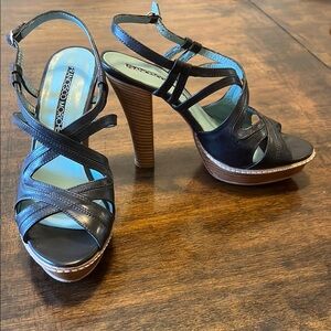Francesco Morichetti Black Strappy Heels